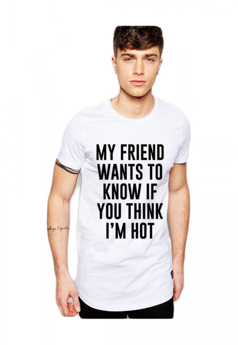 Tricou alb barbati - My Friend Wants To Know