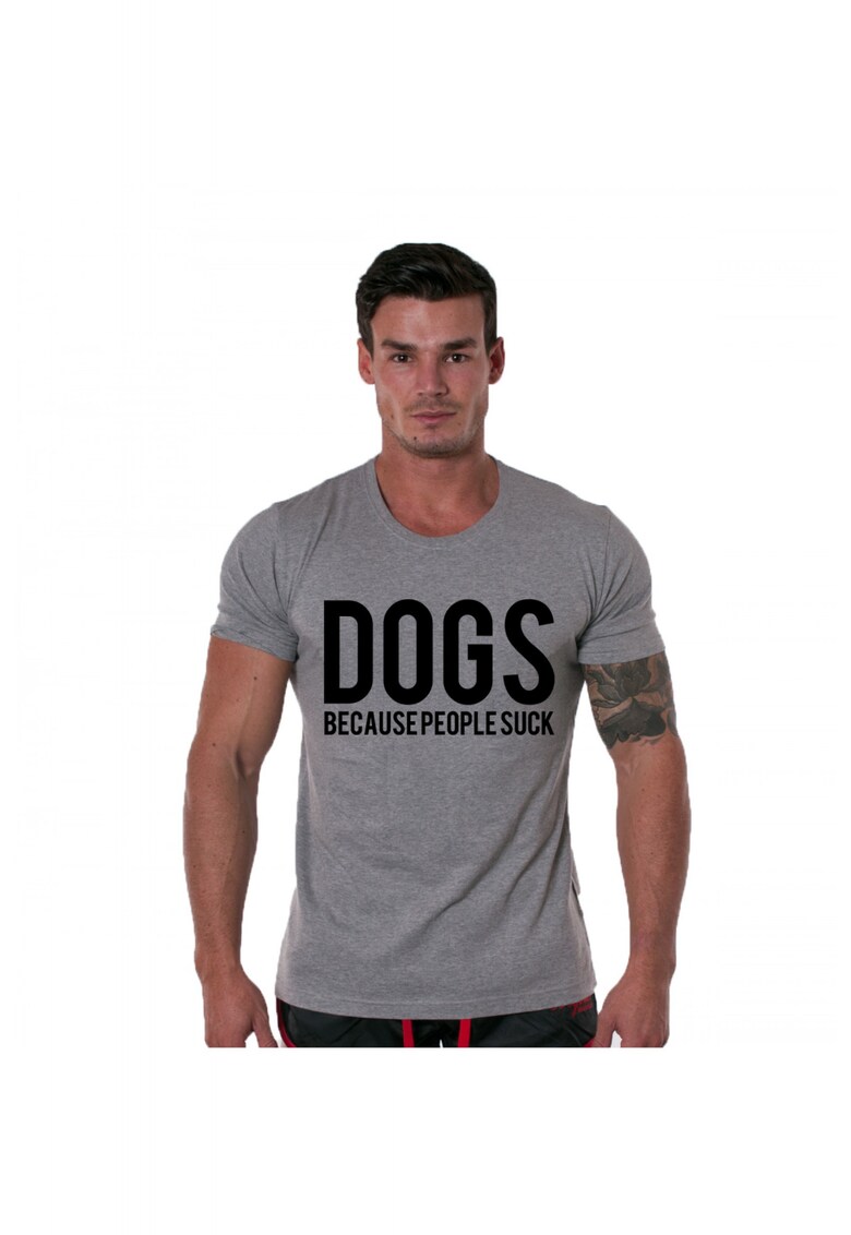 Tricou gri barbati - Dogs