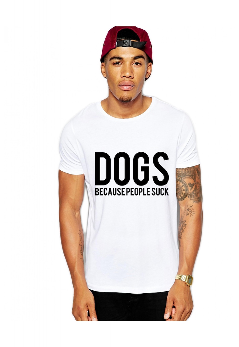 Tricou barbati alb - Dogs