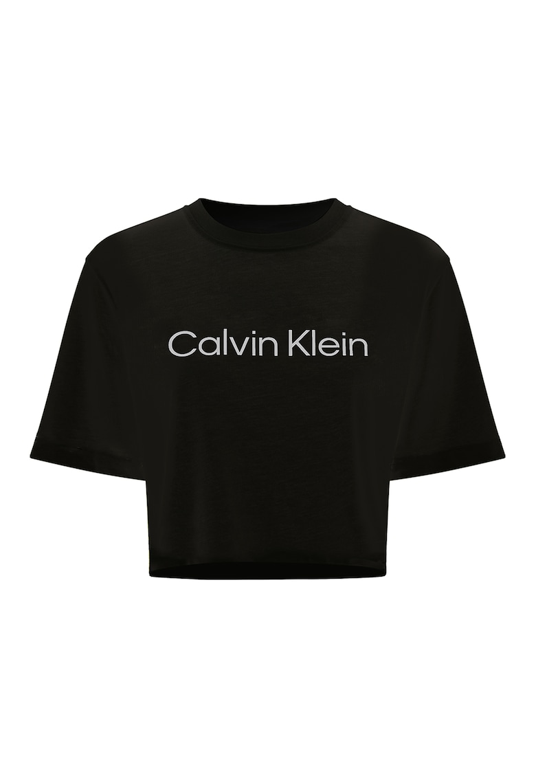 Къса фитнес тениска със светлоотразително лого CALVIN KLEIN