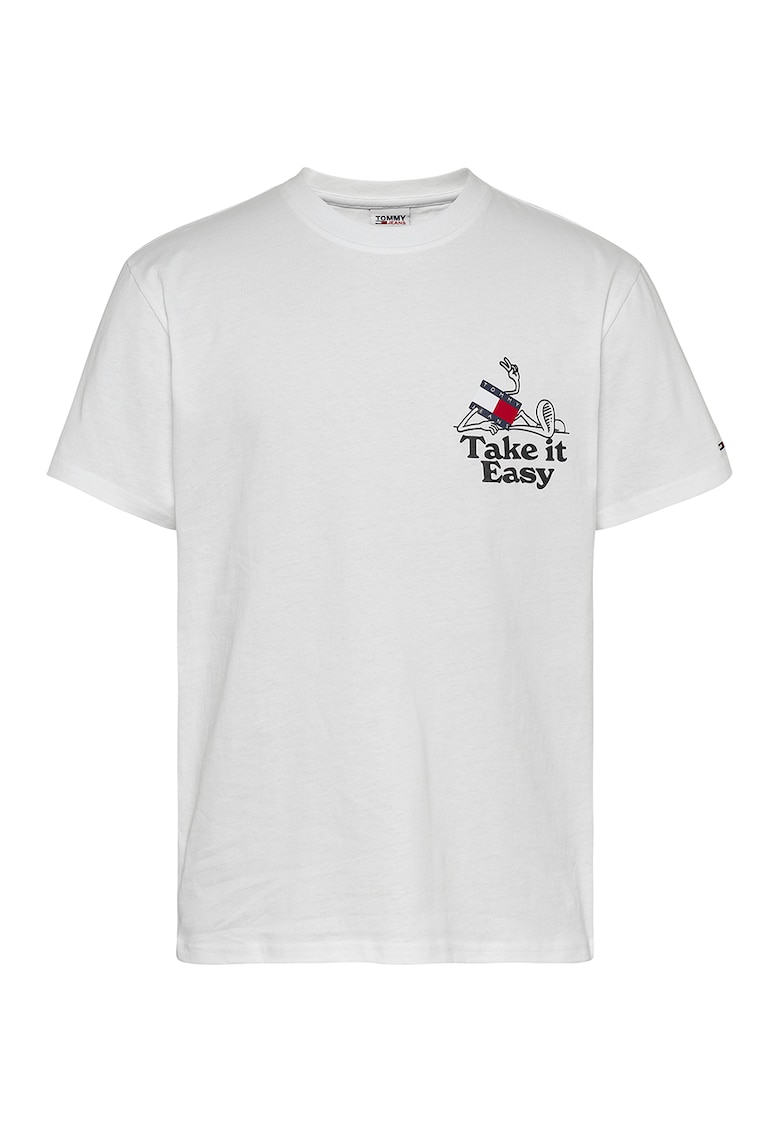 Tommy Jeans Tricou cu imprimeu logo - Alb