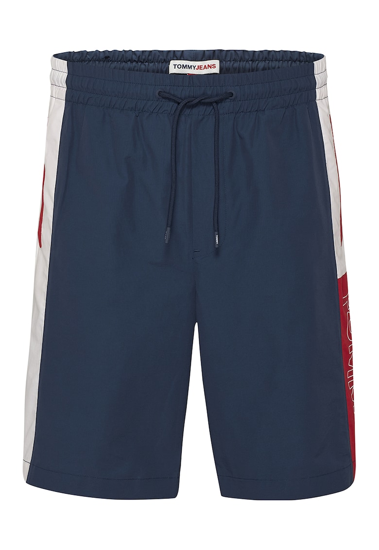 Tommy Jeans Bermude relaxed fit cu model colorblock - Bleumarin