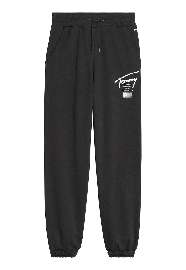 Pantaloni sport din amestec de bumbac organic cu logo Tommy Jeans amestec