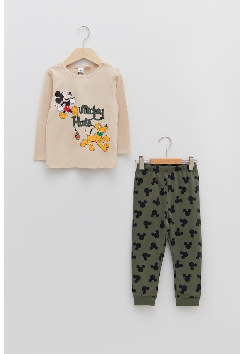 Pijama de bumbac cu imprimeu cu Mickey Mouse&Pluto