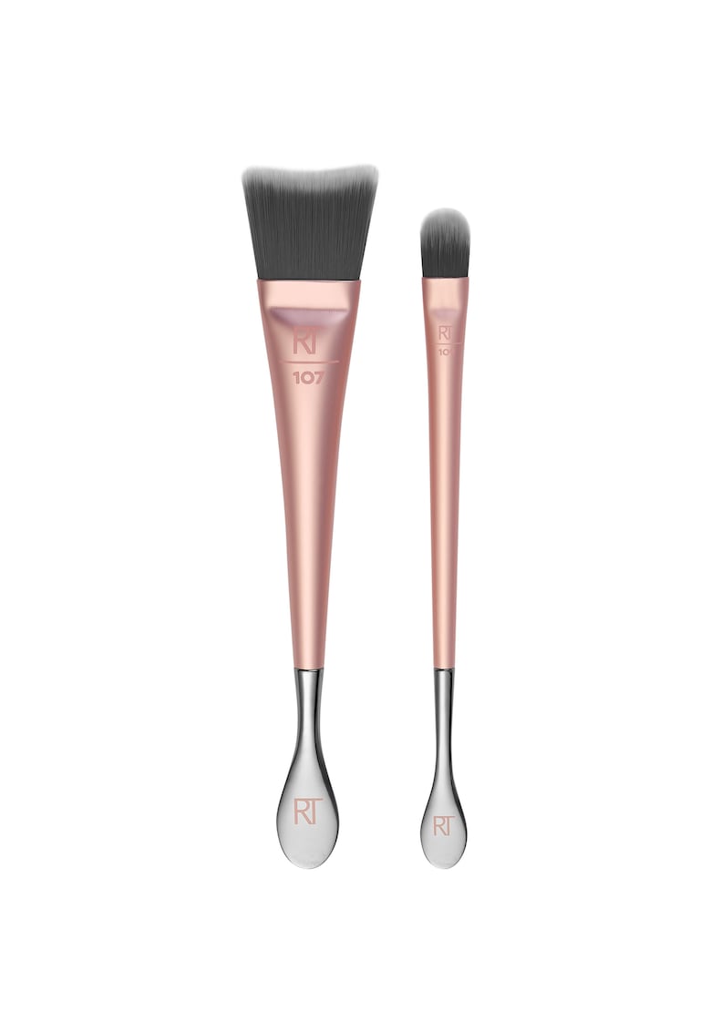 Set 2 pensule de machiaj Face + Eye Jar Brush Duo - Auriu/Negru