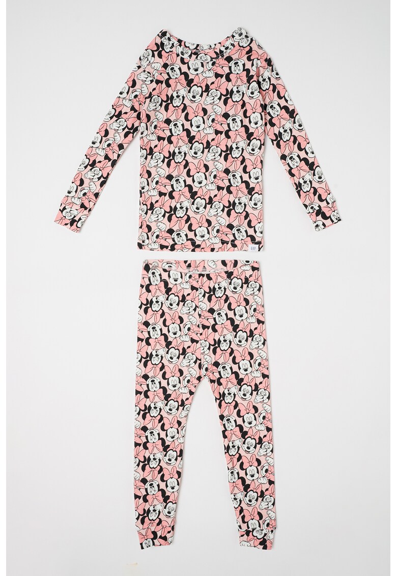 Pijama de bumbac organic cu imprimeu cu Minnie Mouse
