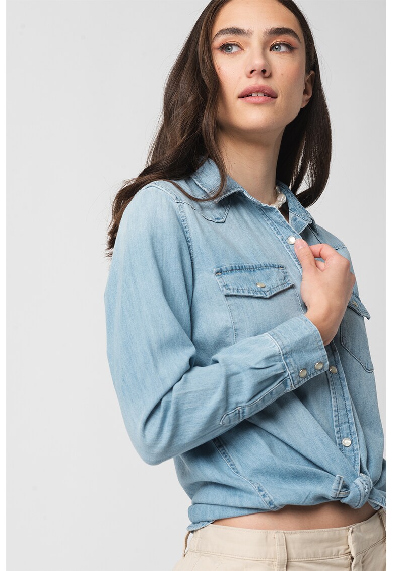 Camasa din chambray cu maneci lungi