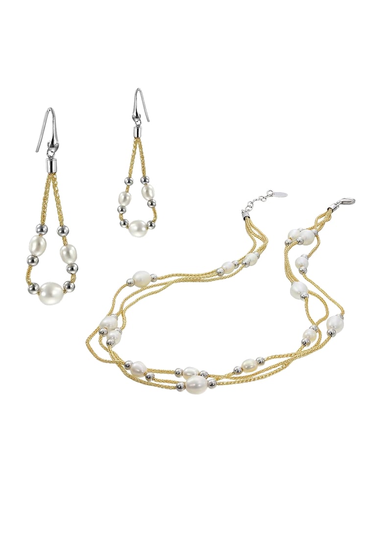 Set de colier si cercei cu perle ACCESORII/Bijuterii imagine noua