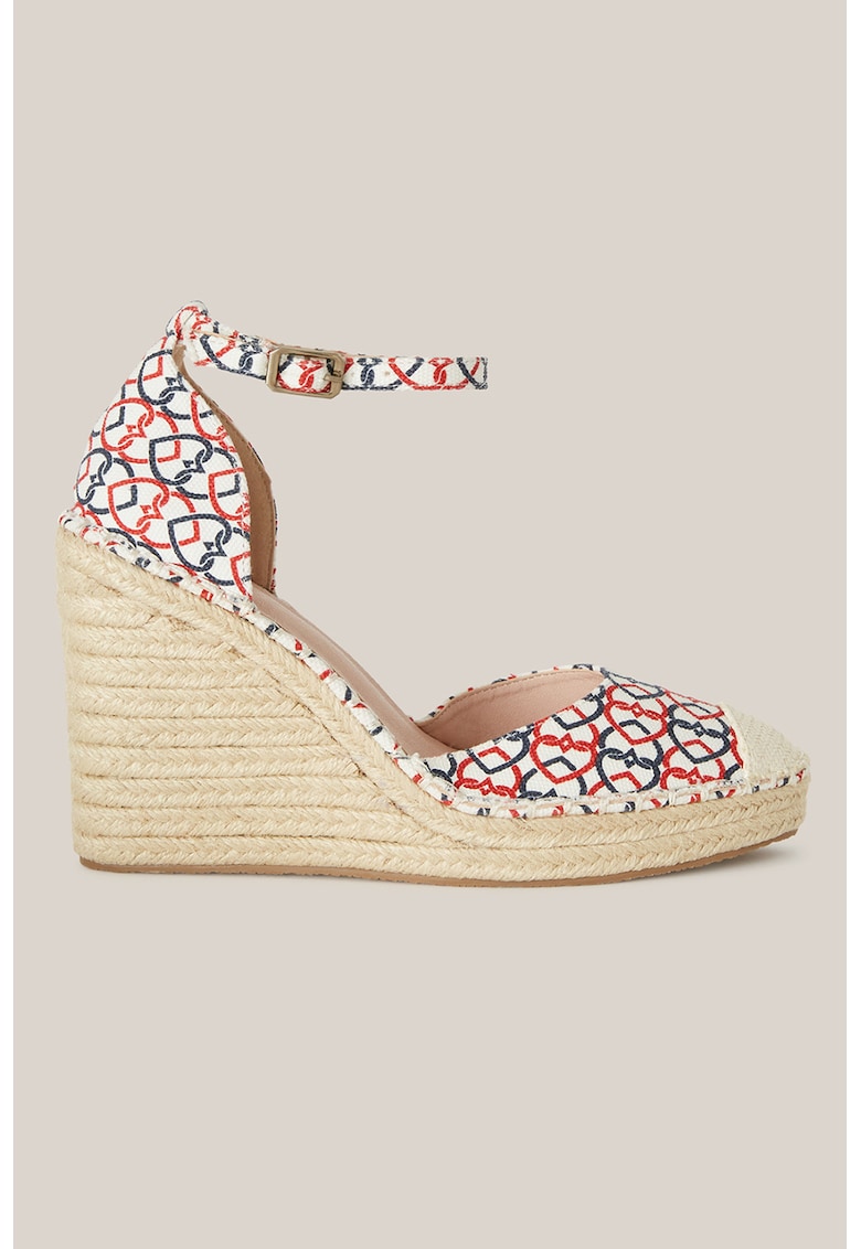 Sandale wedge tip espadrile cu model