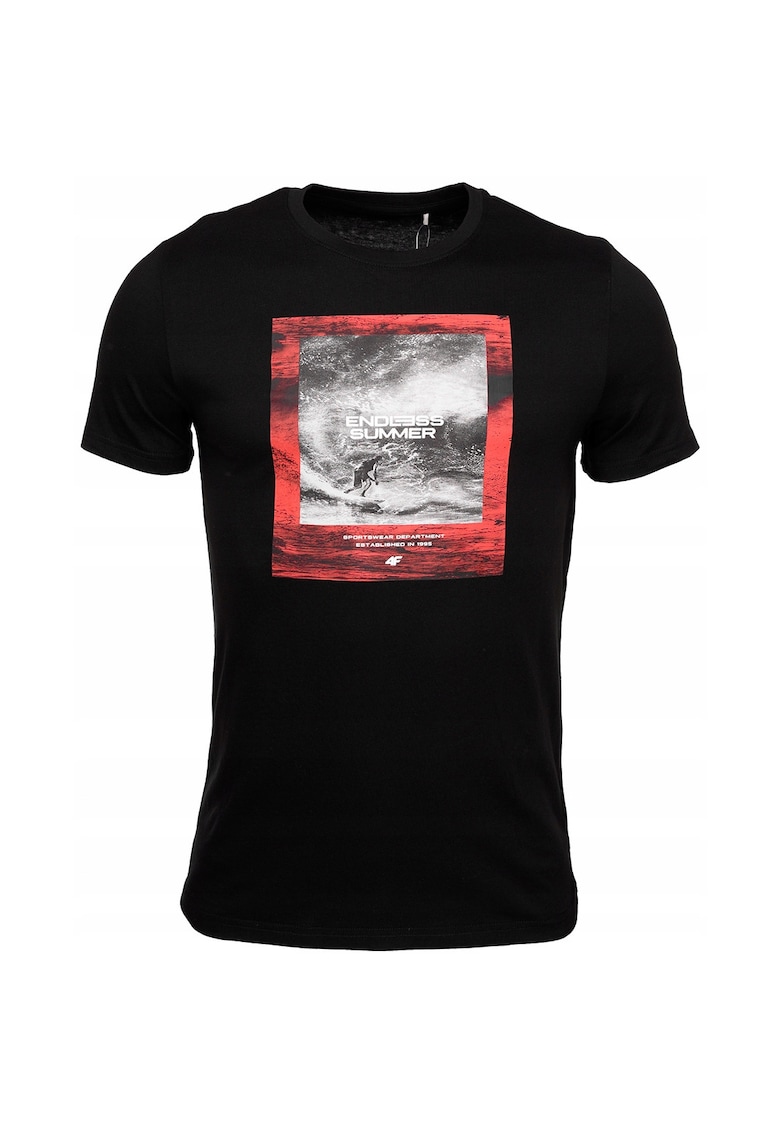 Tricou sport barbati - Bumbac - Negru/Rosu -