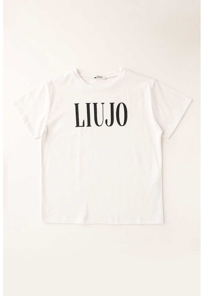 Tricou cu decolteu la baza gatului din bumbac - Alb