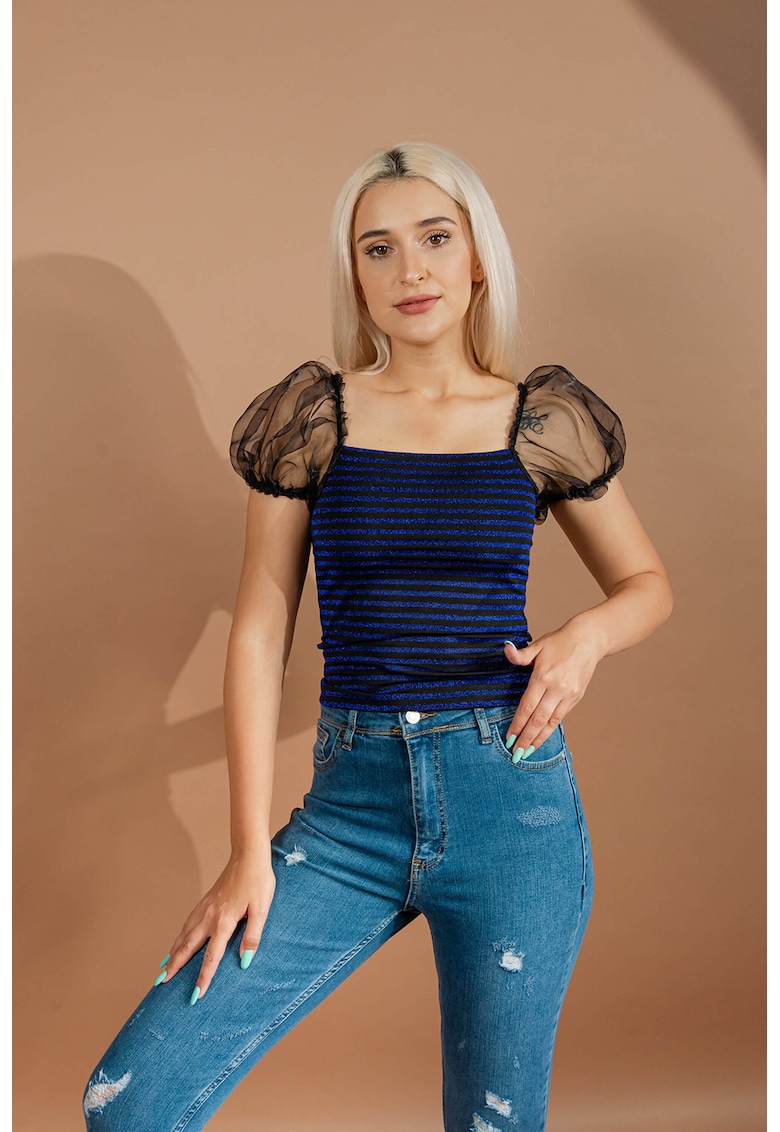 Bluza cu maneci de plasa bufante Alice Bluza cu maneci de plasa bufante Alice