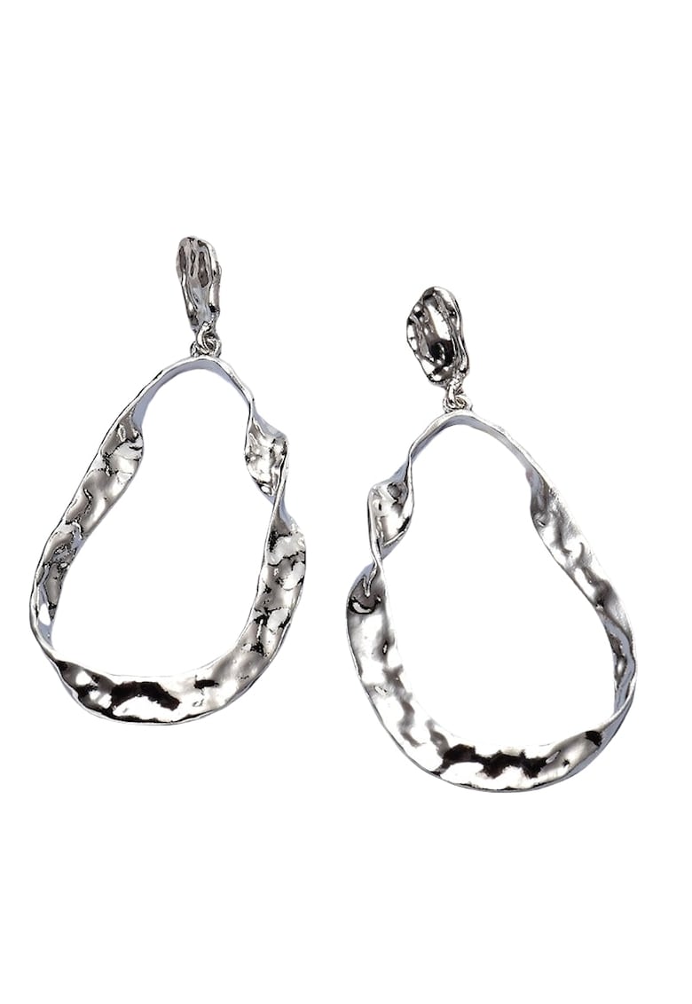Cercei argintii - rasuciti - cu textura sifonata - Viona C3 -