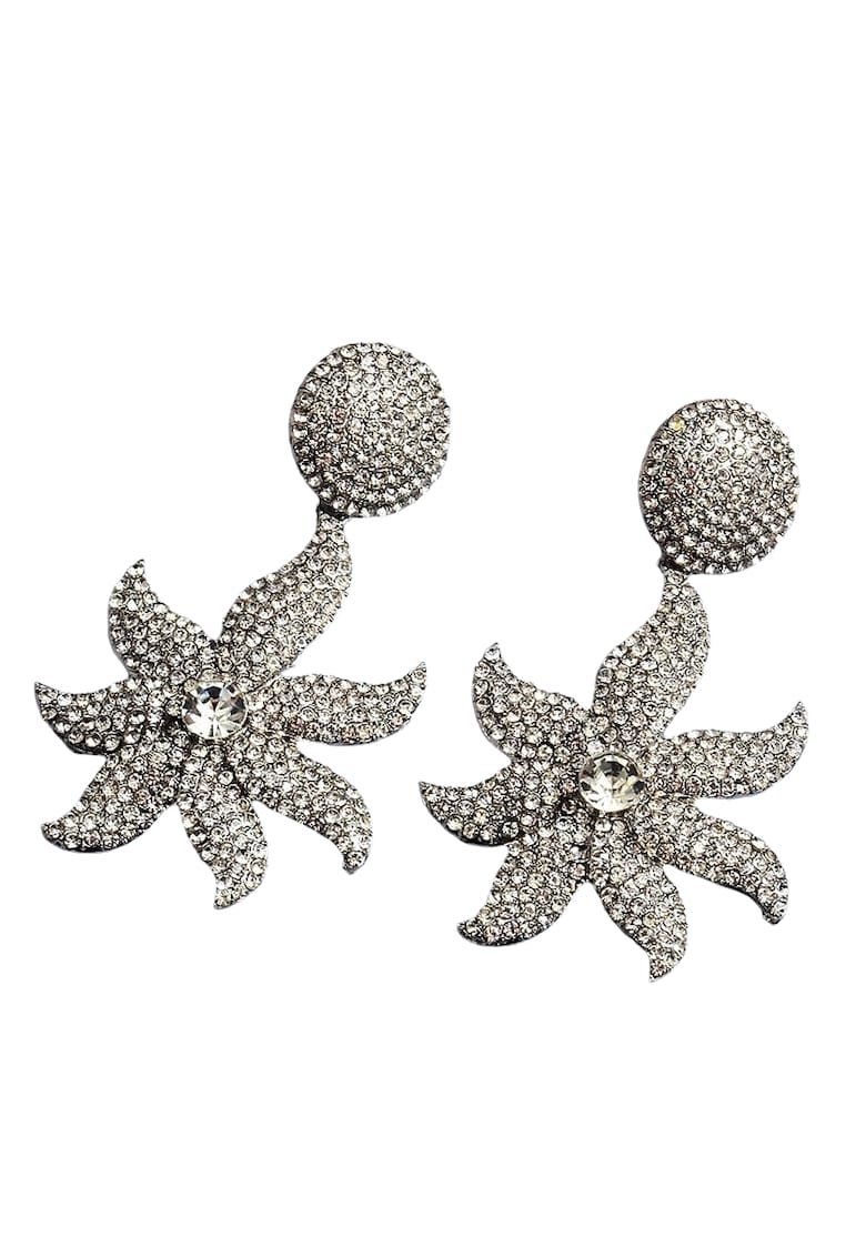 Cercei argintii - forma de floare - cu pietre - Wendi C2 -