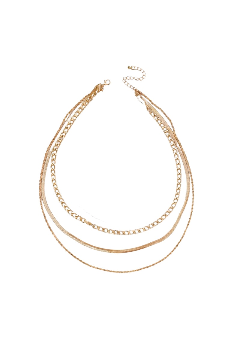 Colier in 4 straturi - auriu - cu perlute - Tone C11 -