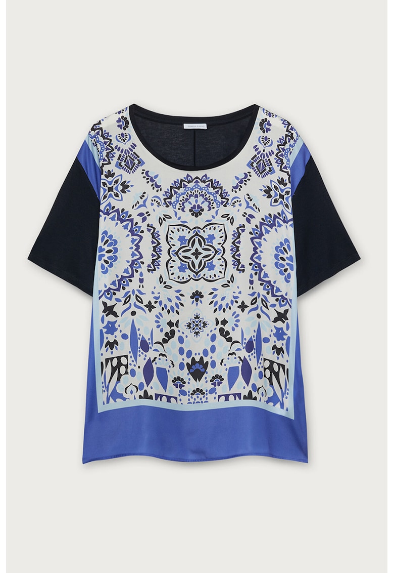 Bluza cu maneci scurte si imprimeu abstract