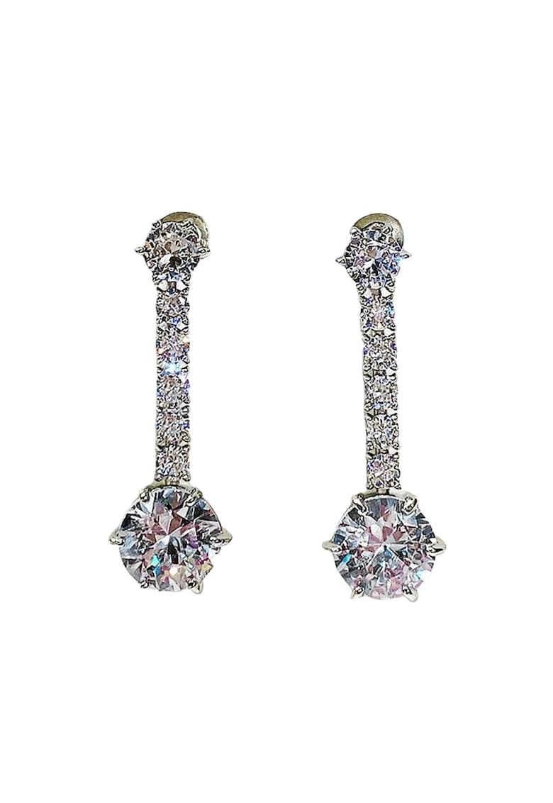 Cercei argintii - lungi - cu pietre din zirconiu - Aime C13 -