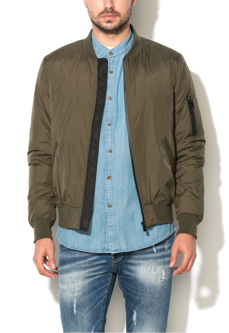  Jacheta bomber verde militar cu vatelina 