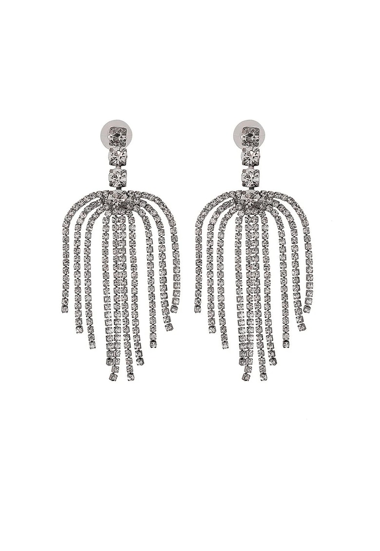 Cercei argintii - masivi - cu franjuri si pietre - Athanasia C19 -