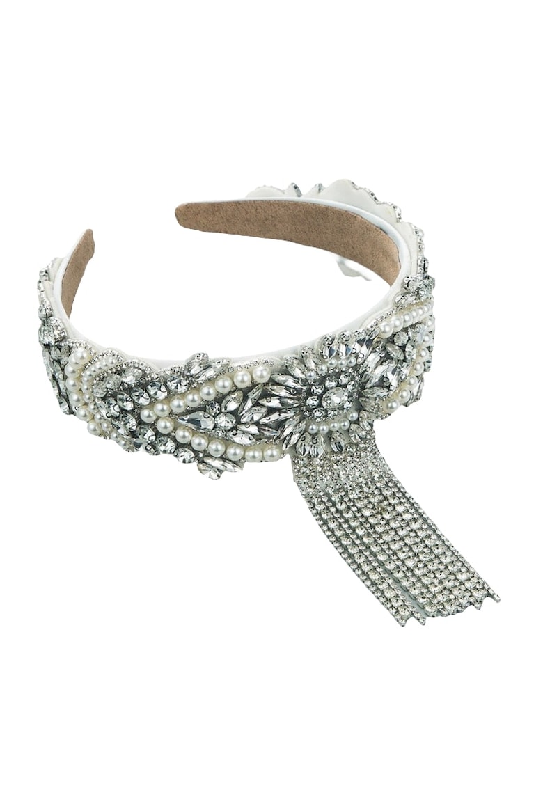 Bentita alba - cu pietre si franjuri - Axa C1 -