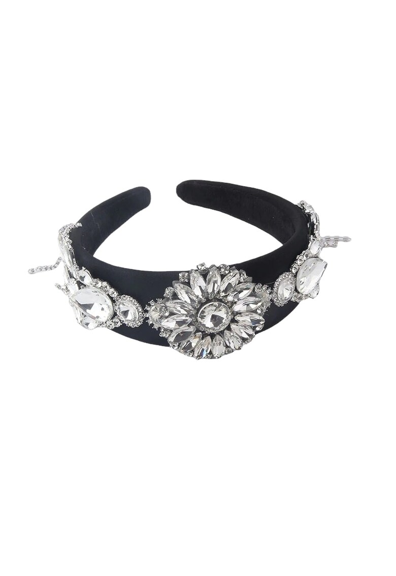 Bentita neagra - cu flori si pietre - Avelina C3 -