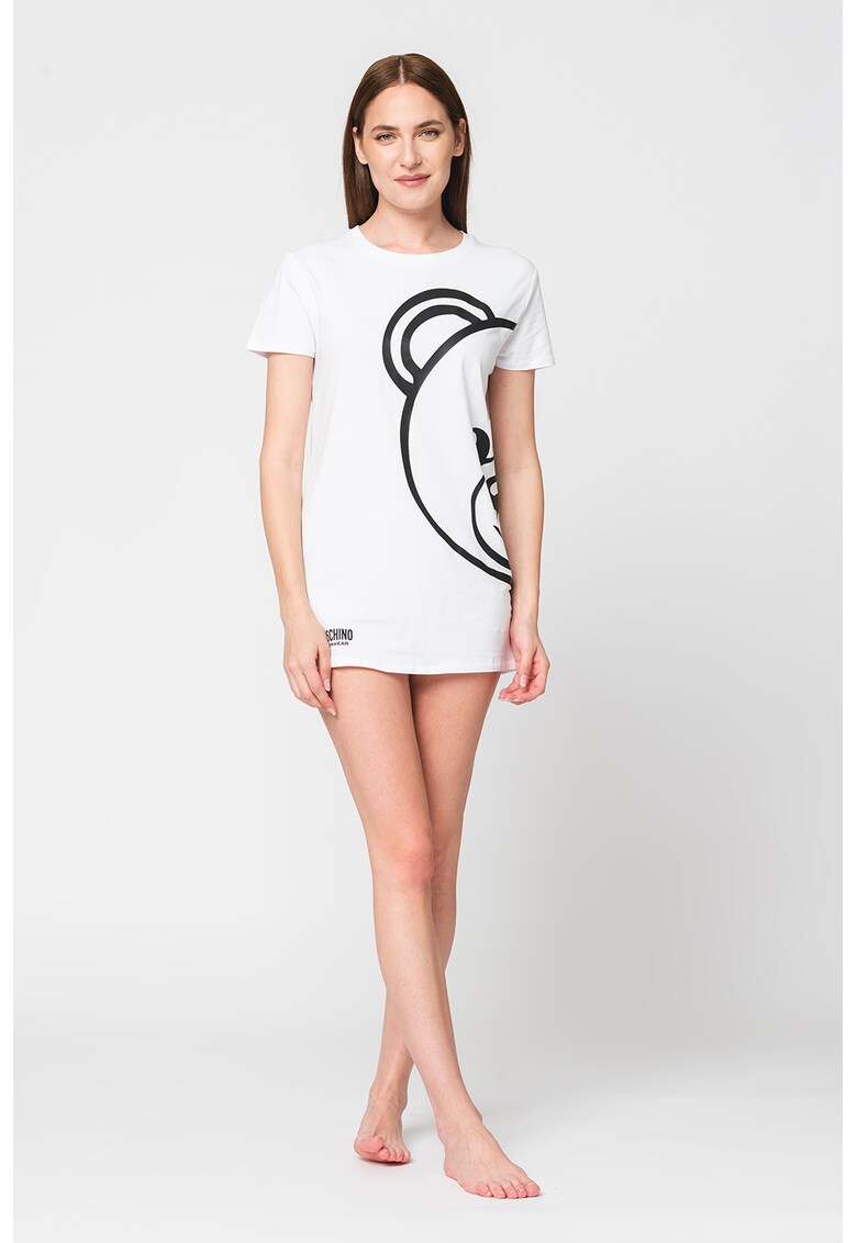 Tricou de casa cu model lung si imprimeu logo supradimensionat Femei 2023-09-27