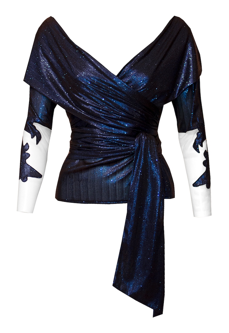 Bluza cu aspect petrecut si model stralucitor