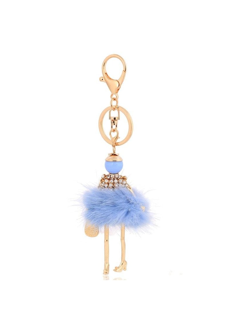 Breloc auriu - forma de papusa bleu - Carine C7 -