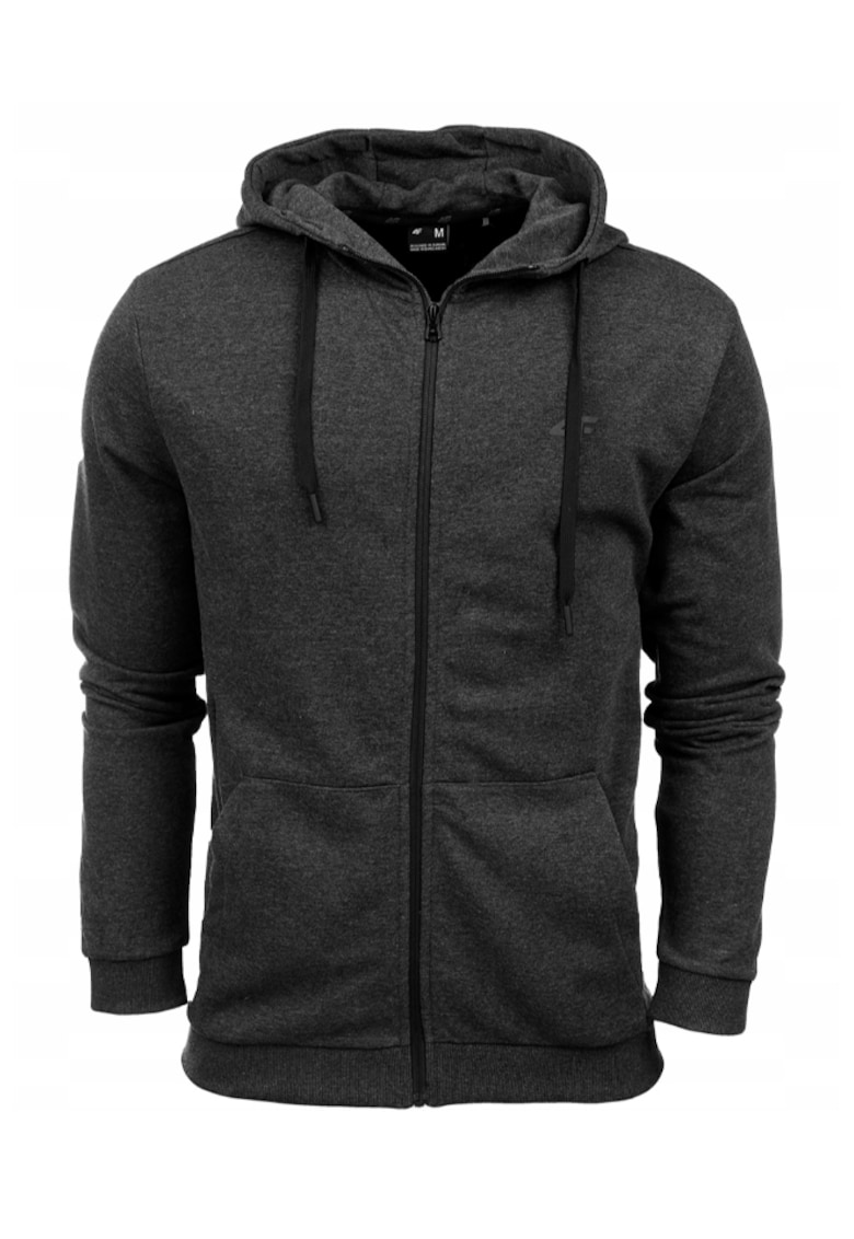 Hanorac sport cu fermoar - Bumbac/Poliester - Gri -