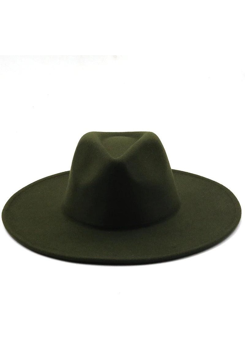 Palarie dama - verde inchis - cu bor lat - Adea -