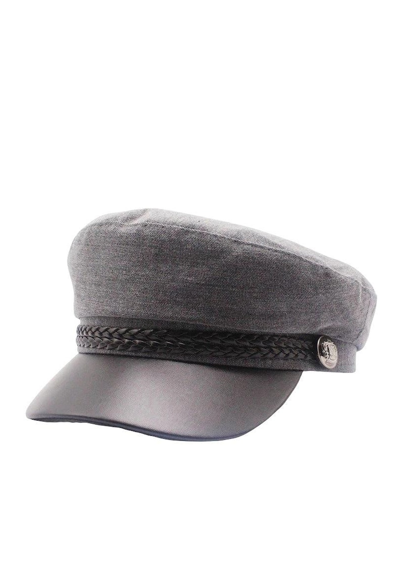 Sapca gri - cu accesoriu impletit - decorativ - Agapi -