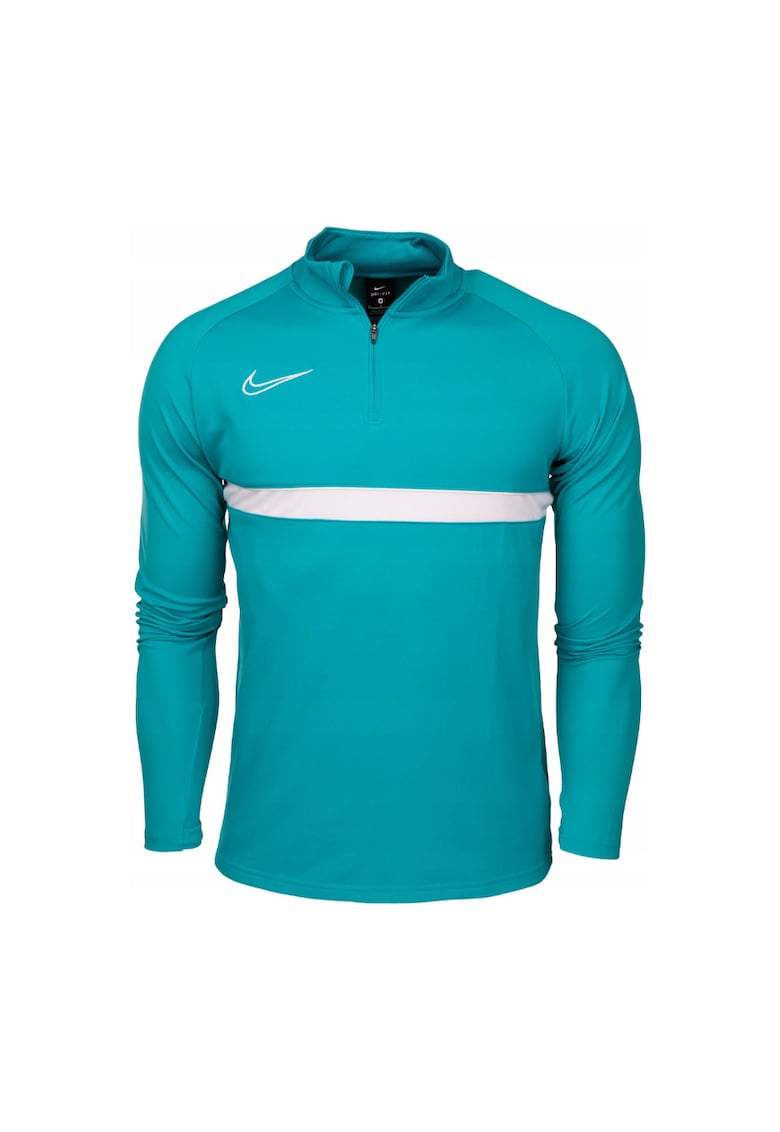 Bluza cu guler inalt si fermoar scurt Dri-Fit Academy - Poliester - Albastru