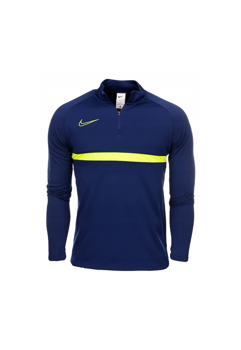 Bluza sport cu fermoar scurt Poliester - Bleumarin/Verde