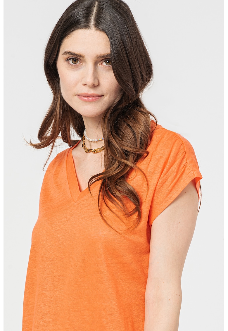 Ленена тениска с шпиц United Colors of Benetton