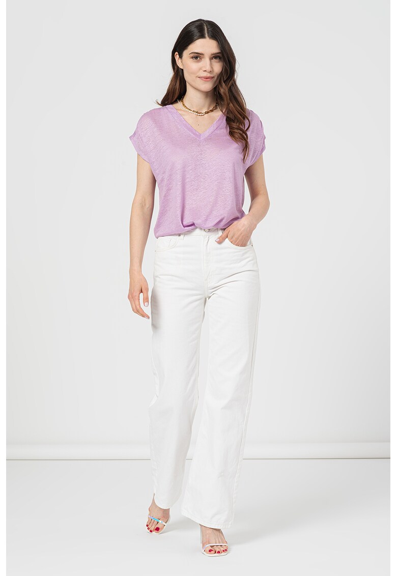 Ленена тениска с шпиц United Colors of Benetton