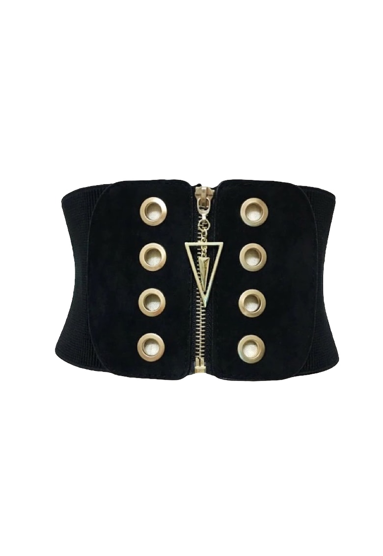 Centura corset - neagra - elastica - cu fermoar auriu - Livia C1 - Centura corset - neagra - elastica - cu fermoar auriu - Livia C1 -