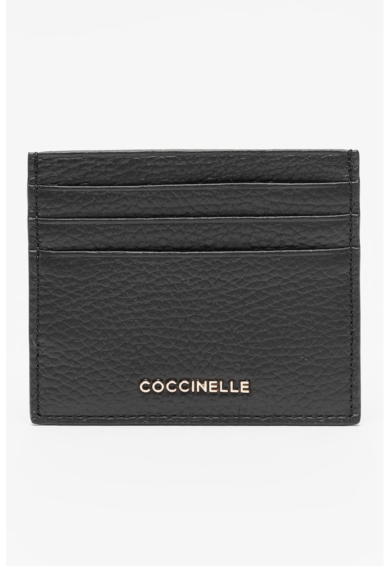 Portcart din piele cu aspect granulat