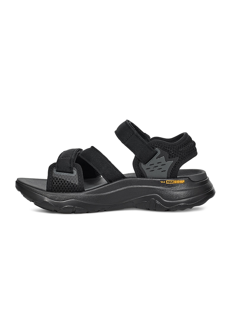 Sandale cu velcro si logo Zymic - Negru