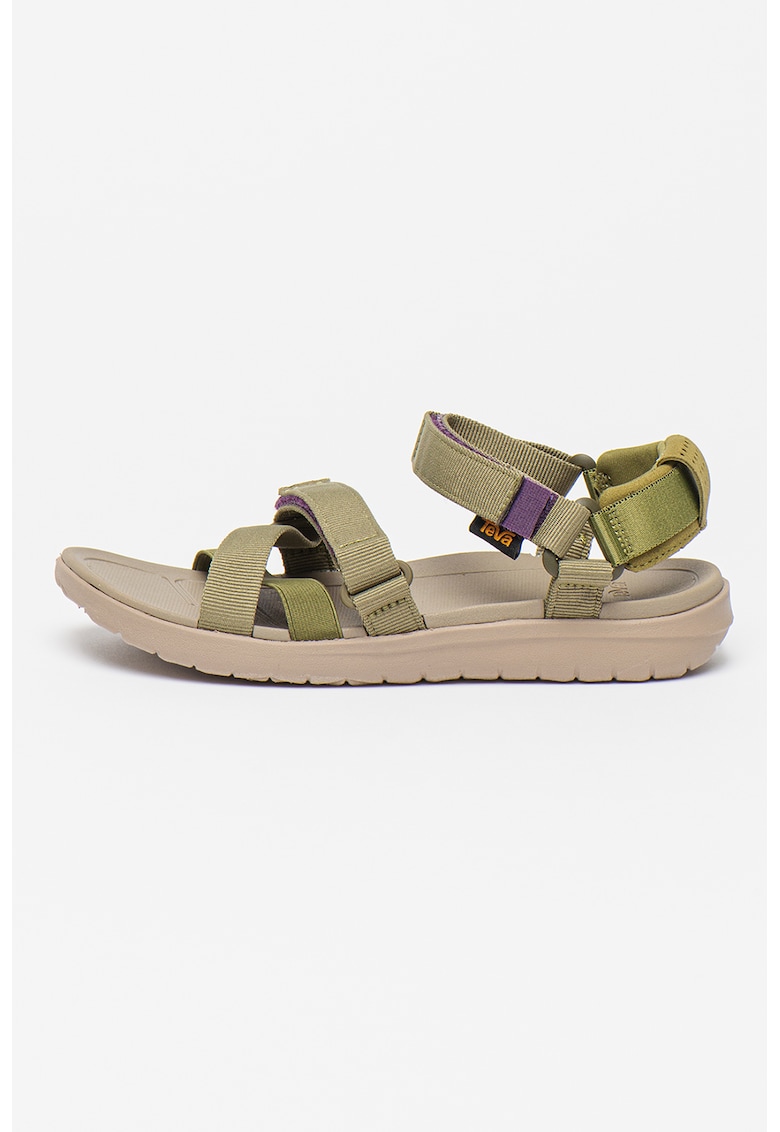 Sandale textile cu velcro Sanborn Mia - Kaki