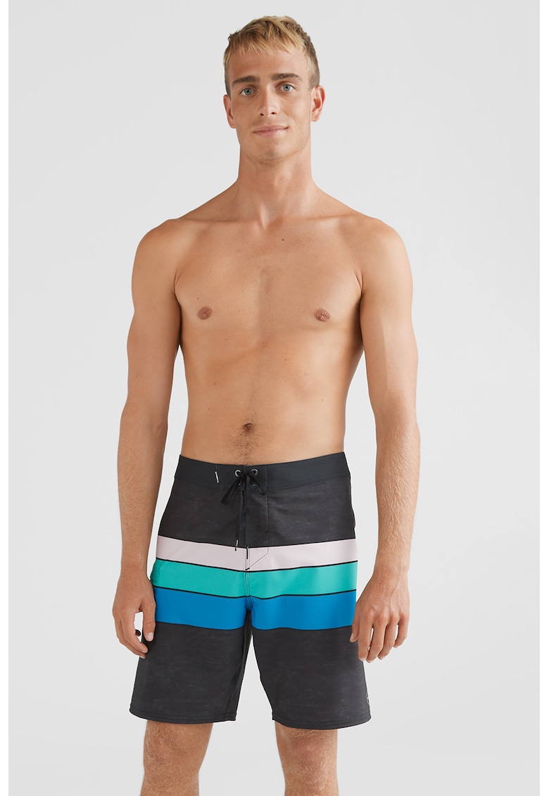 Pantaloni scurti cu dungi si snur in talie Hyperfreak