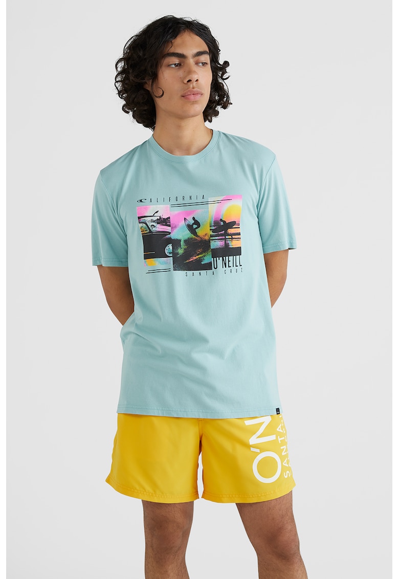 Tricou de bumbac cu imprimeu grafic Bays - Verde menta