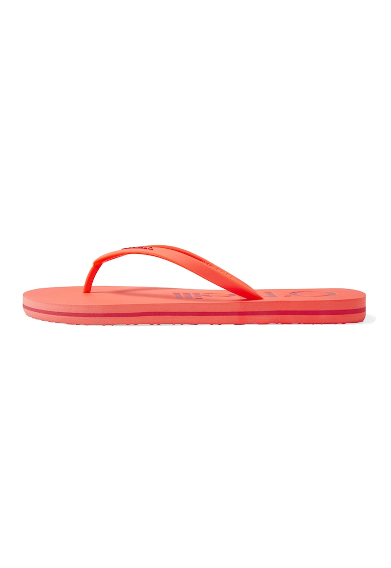 Papuci flip-flop cu logo contrastant pe brant Profile Logo - Portocaliu mandarina