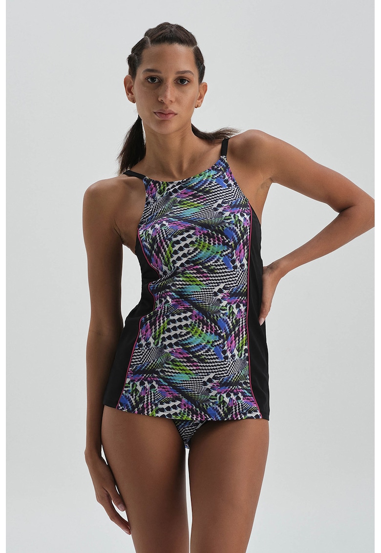 Top tankini cu model abstract