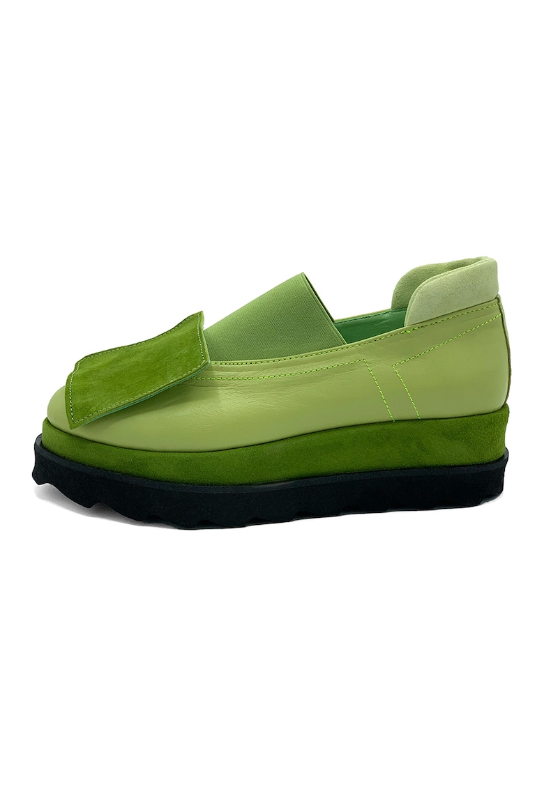 Pantofi slip-on de piele si piele intoarsa cu doua nuante imagine reduceri black friday 2021 fashiondays.ro