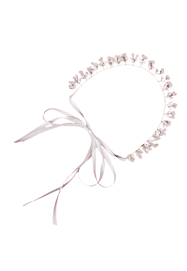 Accesoriu de par - auriu - cu flori albe - Darja C16 -