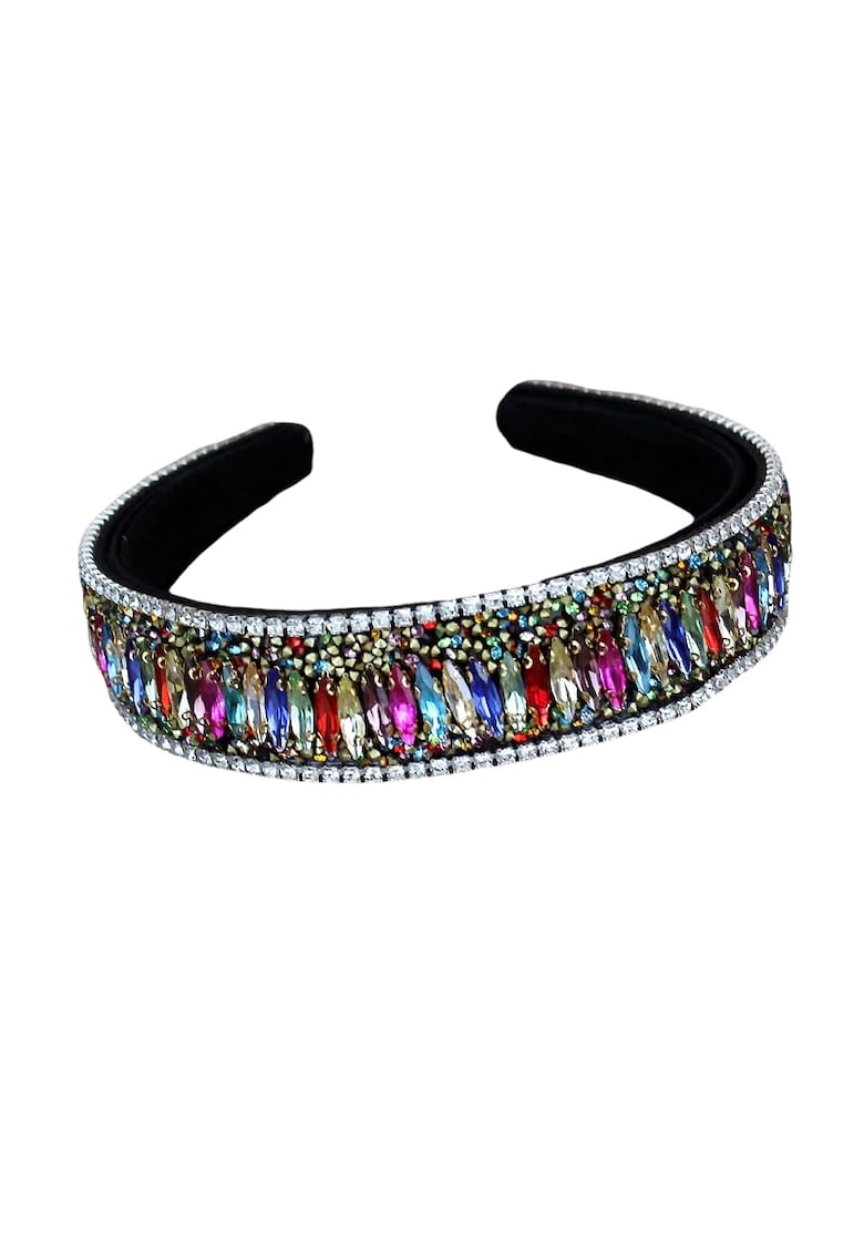 Bentita neagra - cu pietre multicolore - Elba C7 -