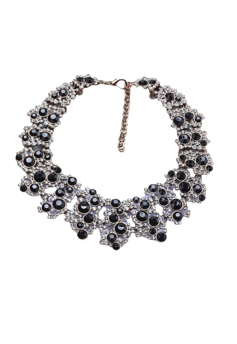 Colier auriu - masiv - cu pietre negre - Elga C5 -