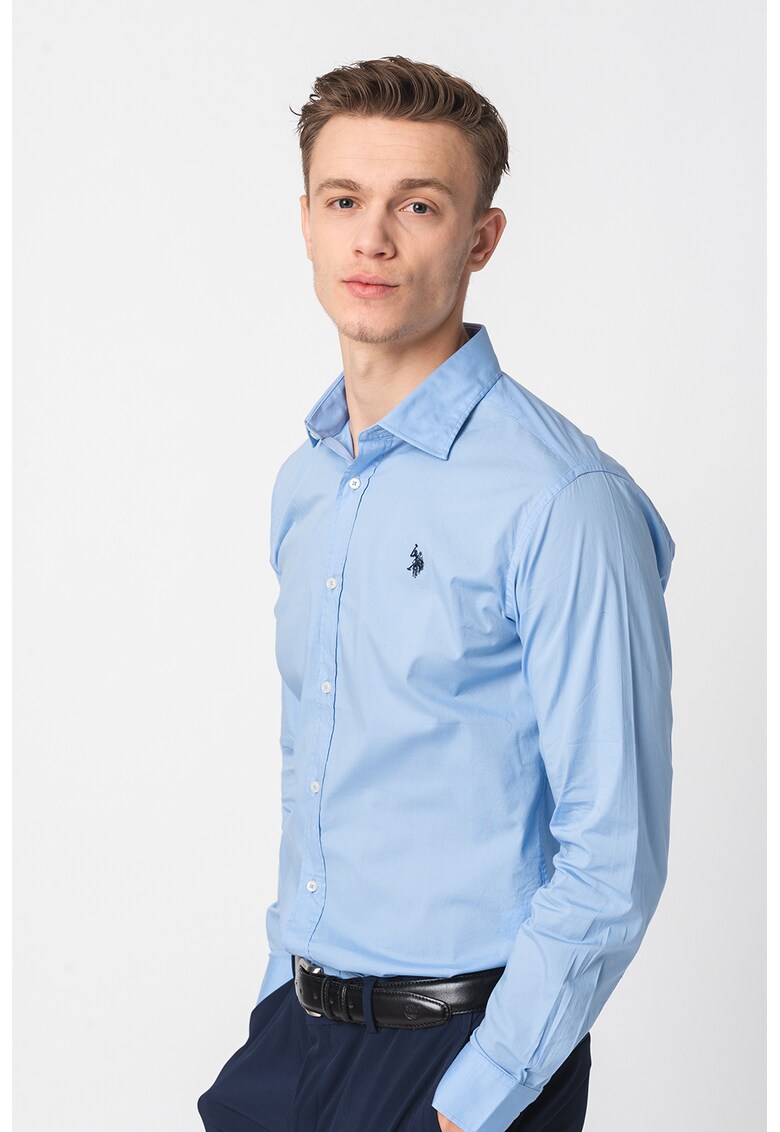 Camasa regular fit cu logo brodat discret Camasa regular fit cu logo brodat discret ANSWEAR