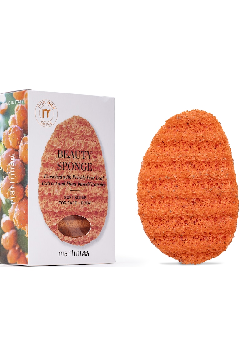 Burete pentru fata si corp oily skin cu extract din fruct de cactus si granule cu origine vegetale - soft scrub