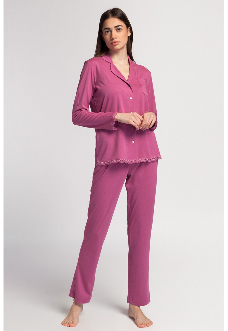 Pijama din amestec de modal cu buzunar aplicat pe piept Danielle fashiondays.ro imagine 2022 13clothing.ro